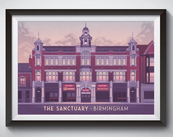 Sanctuary Nightclub Birmingham Travel Poster