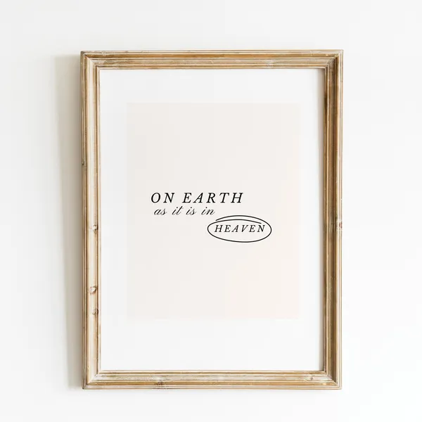 As It Is In Heaven Scripture Art Print, Vintage Typography
