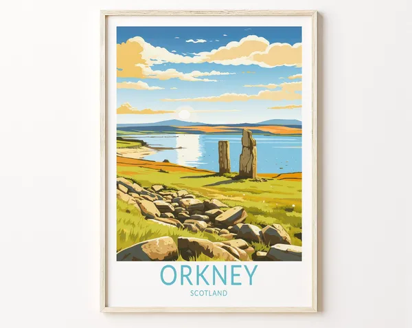 Orkney Travel Poster, Scotland Wall Art Print