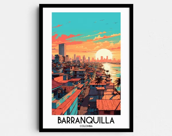 Barranquilla Travel Poster, Colombia Home Decor