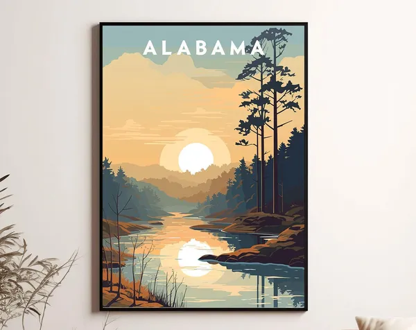 Alabama Minimalist Art Print, Alabama Poster