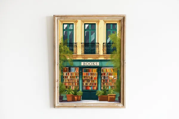 Bookish Art Print, Bookshop Library Decor