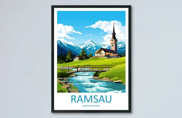 Ramsau Travel Poster, Germany Travel Art