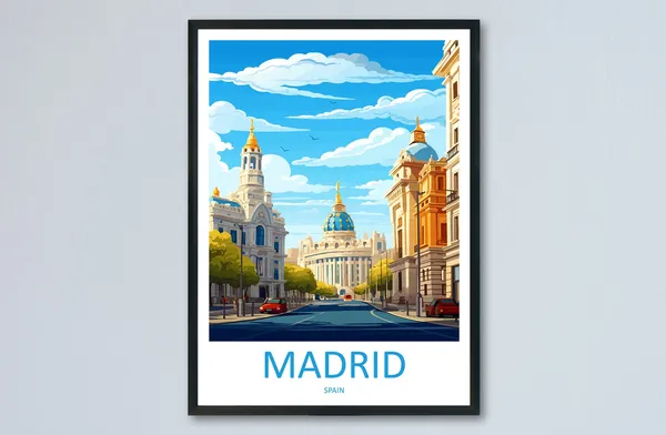 Madrid Travel Print, Spain Wall Art Poster