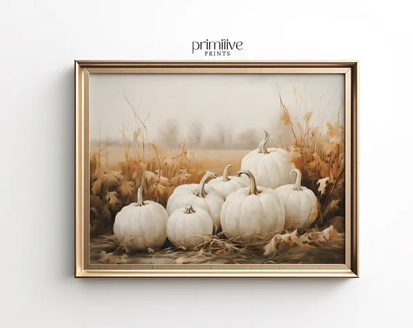 Pumpkin Patch Print, Vintage Autumn Thanksgiving Decor
