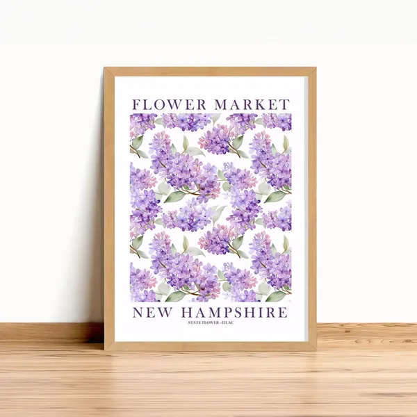 New Hampshire Lilac State Flower Poster Print