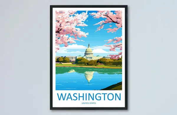 Washington DC Travel Poster, United States Art Print