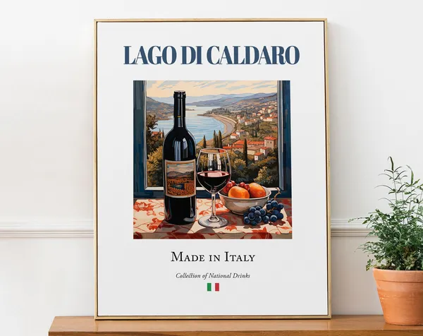 Lago Di Caldaro On Maiolica Tile, Travel Poster