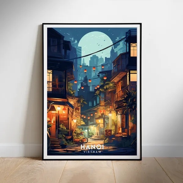 Vietnam Retro Travel Poster, Asia Travel Art Print