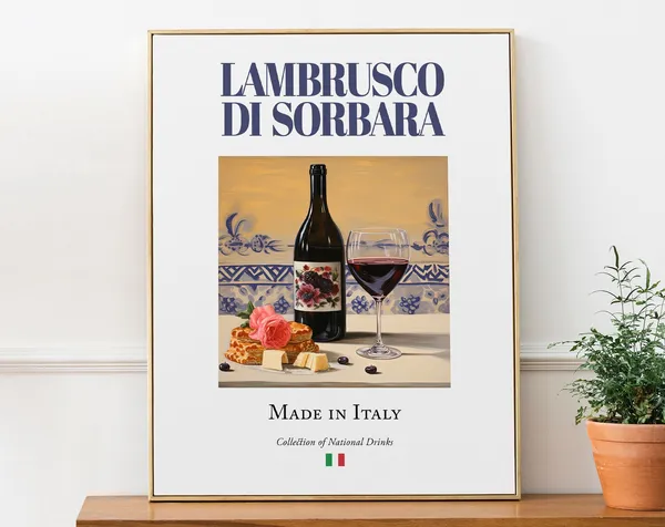 Lambrusco Di Sorbara Maiolica Tile Italian Poster
