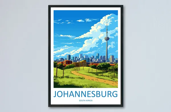 Johannesburg Travel Poster, South Africa Art Print