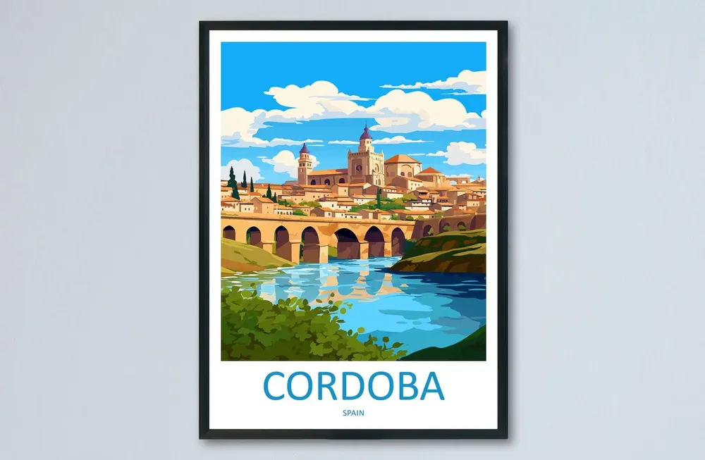 Cordoba Travel Poster, Spain Wall Decor