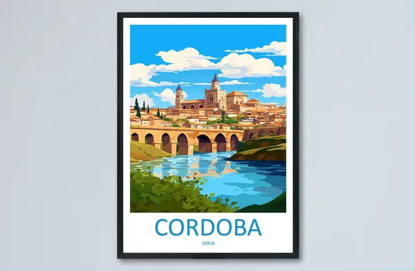 Cordoba Travel Poster, Spain Wall Decor