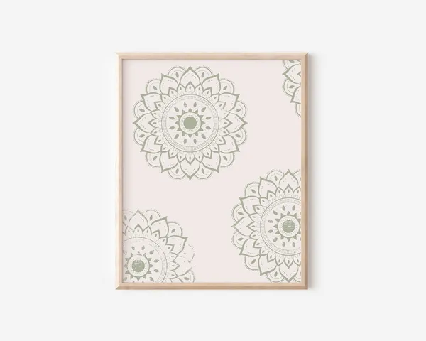 Boho Block Print Pattern Art Print, Bohemian Decor