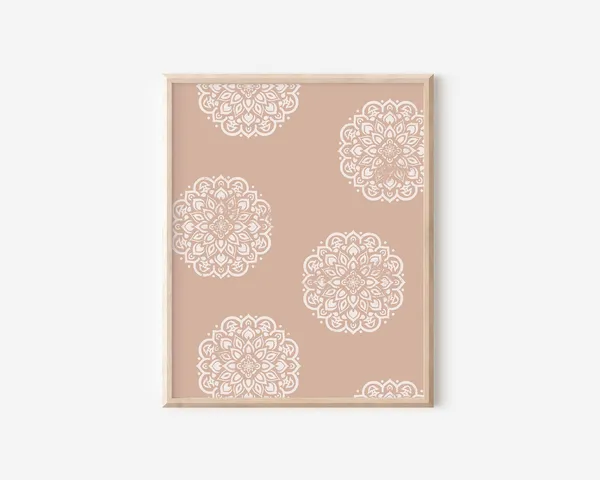 Boho Block Print Pattern, Bohemian Art Print