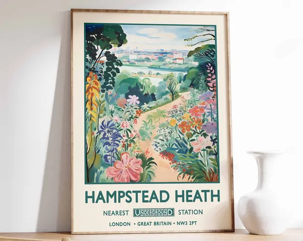 Hampstead Heath London Vintage Poster Print