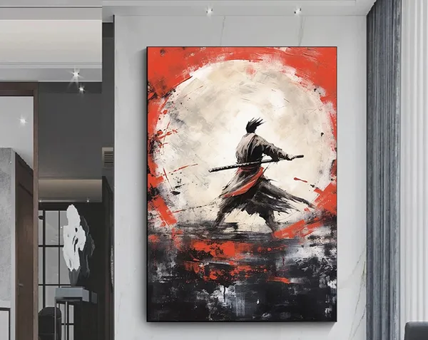 Samurai Oil Painting Style Art Print