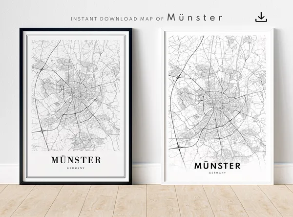 Instant Mnster Map, Germany Poster Print