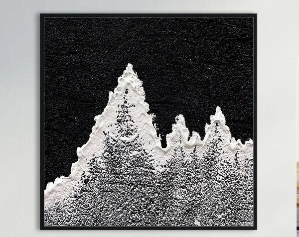 Minimalist Mountain Abstract, Black And White Art Print