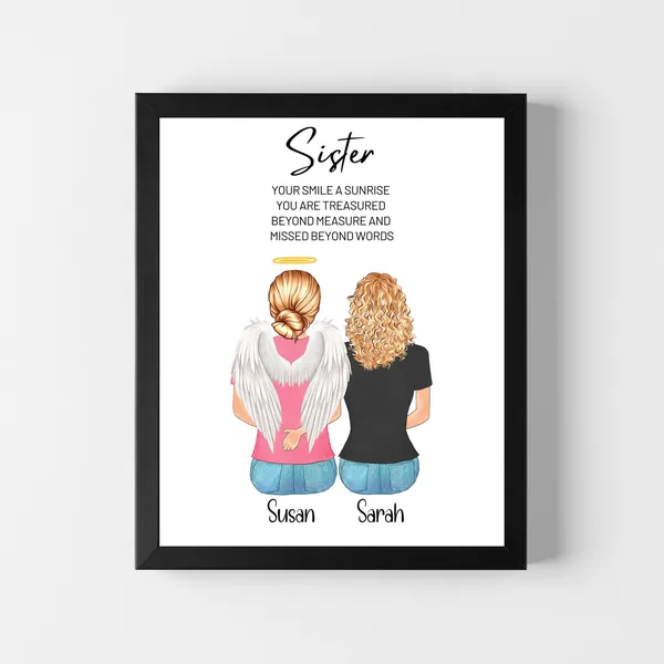 Sister Memorial Gift, Sympathy Remembrance Art Print