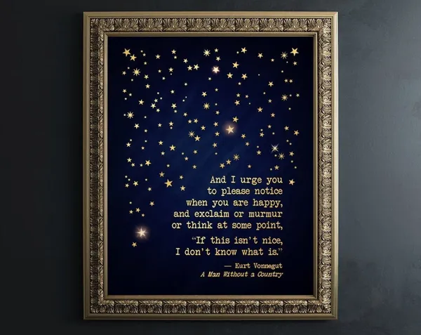 Kurt Vonnegut Literary Quote Art Print, Gold Foil