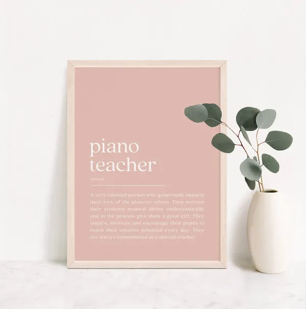 Piano Teacher Gift, Thank You Quote Art Print