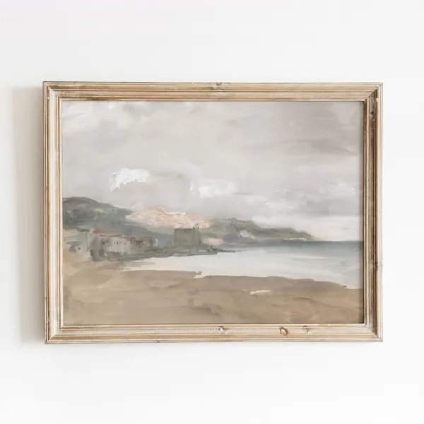 View Of Nice Vintage Watercolor Art Print