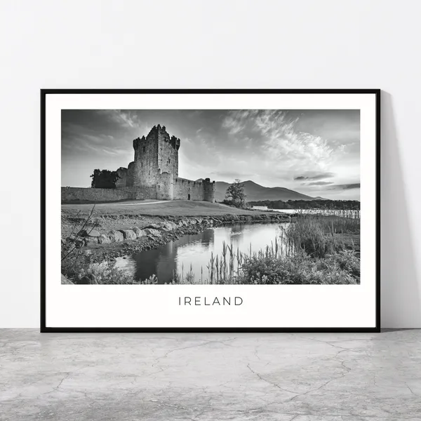 Ross Castle Ireland Travel Poster, Killarney National Park