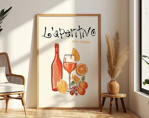 Italian Spritz Retro Bar Cocktail Art Print