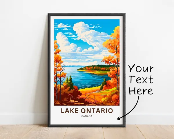 Personalized Lake Ontario Travel Poster, Canada Wall Art