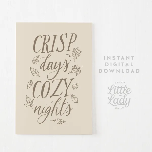 Cozy Fall Neutral Autumn Decor Sayings Art Print