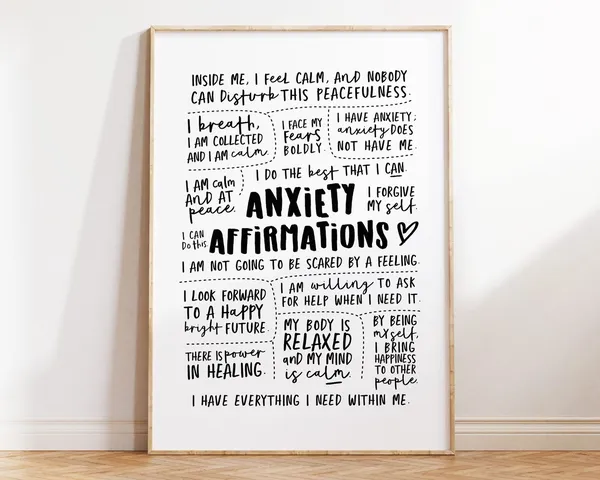 Anxiety Relief Affirmations Poster, Therapy Office Decor