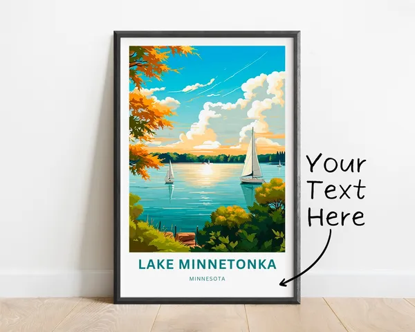 Personalized Lake Minnetonka Travel Poster, Minnesota
