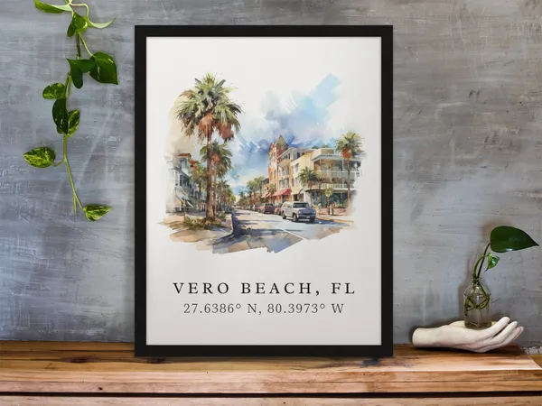 Vero Beach Traditional Travel Poster, Florida
