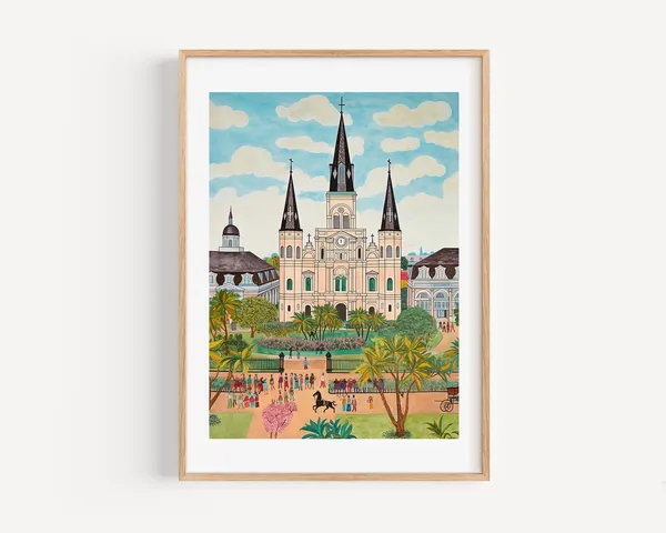 New Orleans Modern Watercolor Travel Poster