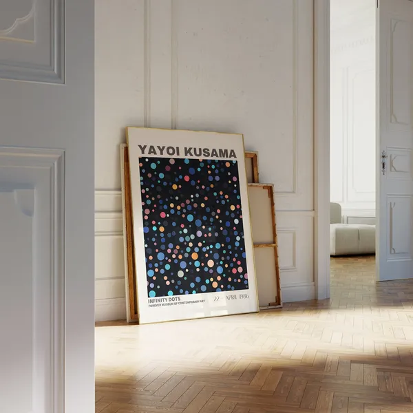 Yayoi Kusama-Inspired Abstract Japanese Art Print
