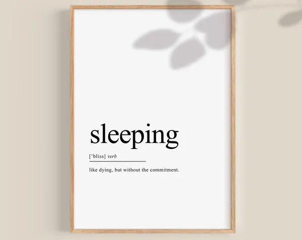 Bedroom Decor Sleeping Definition Wall Art Print
