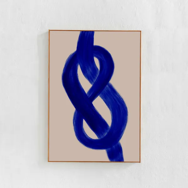 The Knot Cobalt Blue Abstract Scandi Art Print