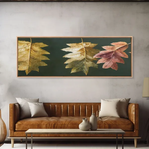 Fall Leaves Panoramic Art Print, Fall Decor