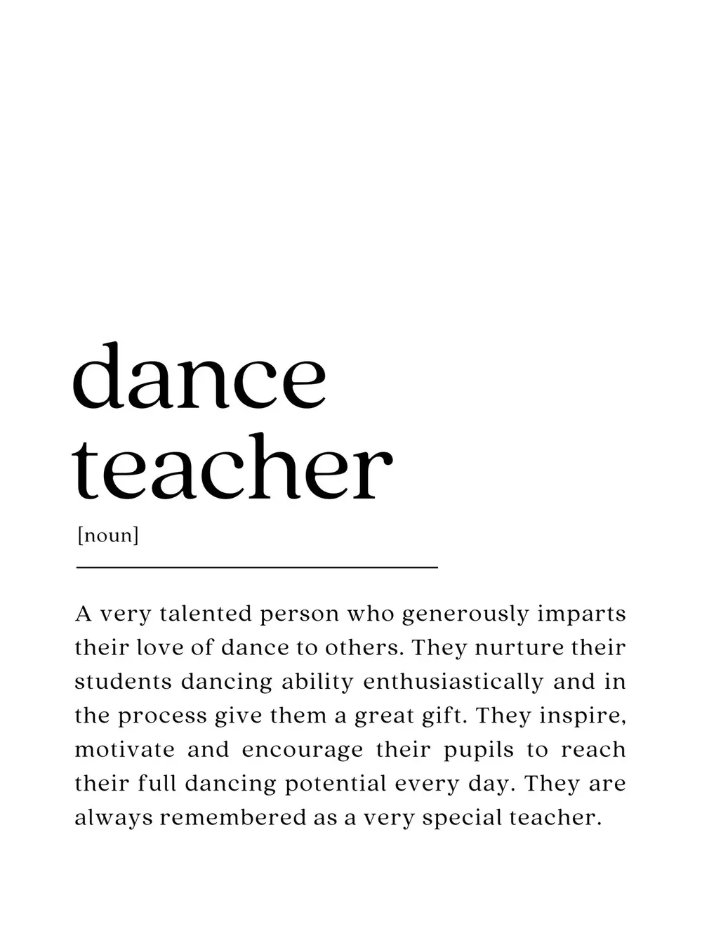 Dance Teacher Definition Poster, Appreciation Gift - Image 2