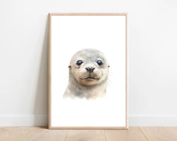 Seal Nursery Print, Arctic Animal Nursery Decor