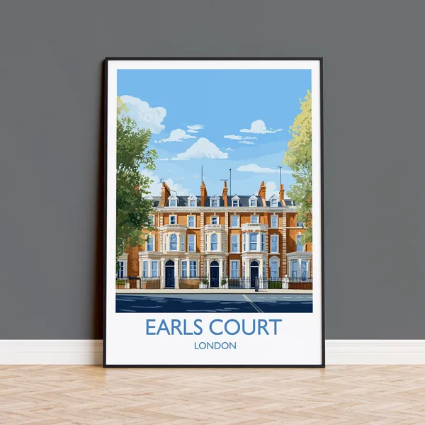 Earls Court Travel Poster, London Travel Print
