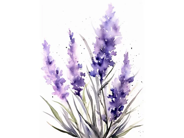 Lavender Watercolor Art Print, Modern Farmhouse Decor