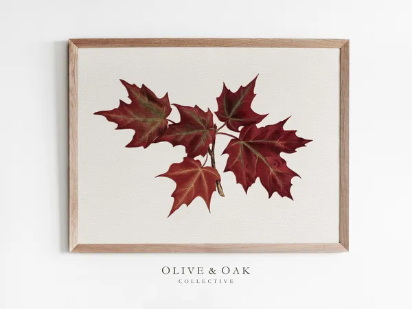 Fall Leaves Art Print, Autumn Wall Art