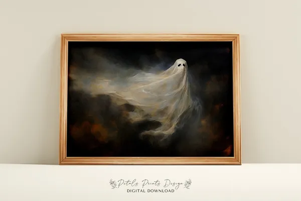 Vintage Painting Rustic Halloween Wall Art