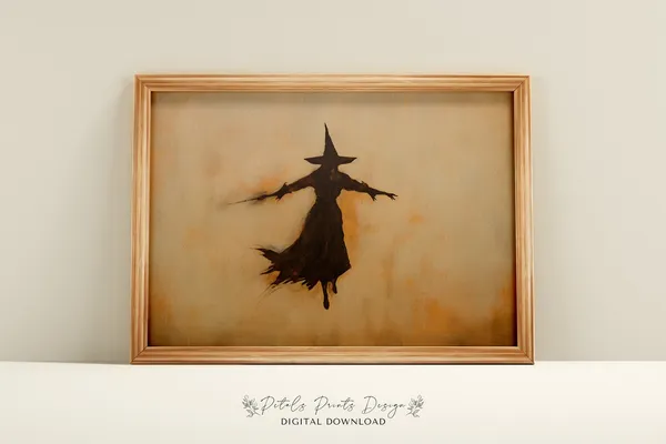 Witch Halloween Rustic Decor Poster Print