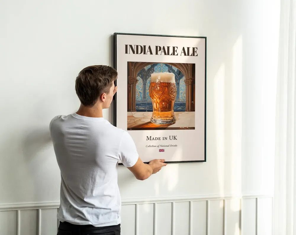 India Pale Ale on Maiolica Tile, Kitchen Bar Art Print - Image 3