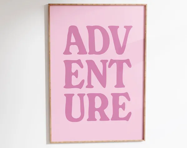 Adventure Quote Retro Typography Art Print