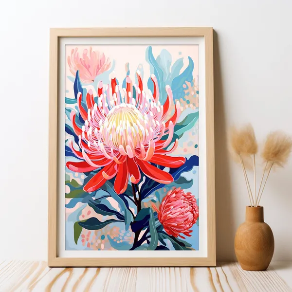 Waratah Australian Flower Art Print