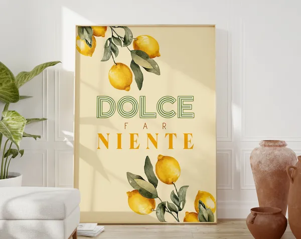 Dolce Far Niente Lemons Italian Travel Poster